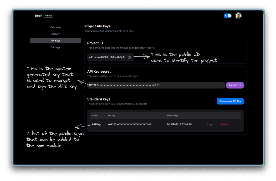 Project API Keys